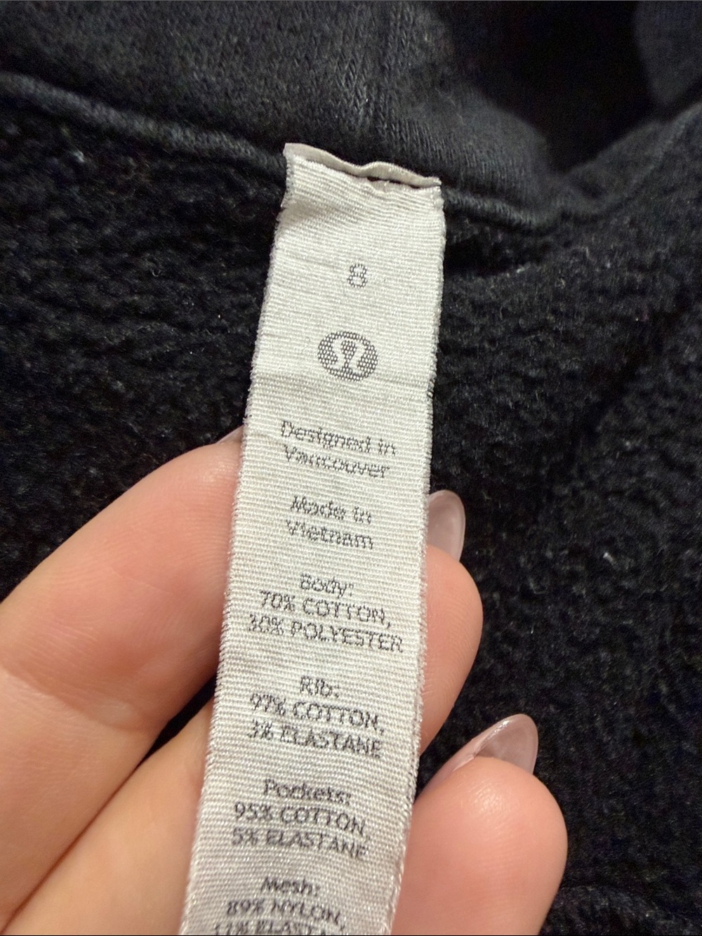 lululemon athletica Black Scuba Full-Zip Hoodie Jacket size 8 - Picture 4 of 9